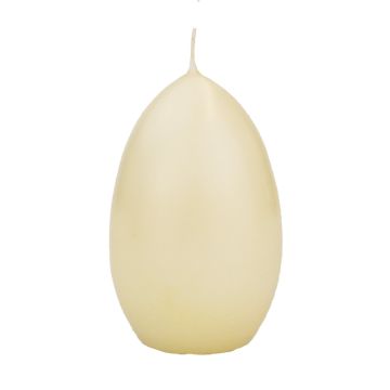 Bougie œuf de Pâques LEONITA, crème, 12cm, 8cm, 40h - Made in Germany