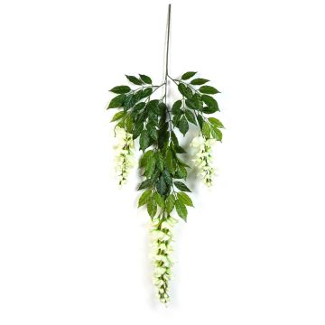 Branche décorative de glycine LAUREN, fleurie, crème, 85cm