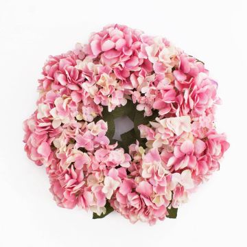 Couronne décorative d'hortensias MEJA, rose, Ø35cm