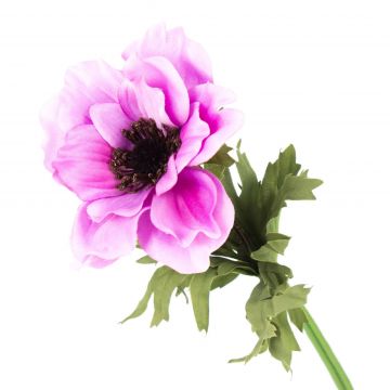 Fleur textile Anémone FRANCA, rose, 35cm, Ø9cm