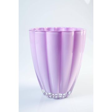 Petit vase en verre / vase de table BEA, lilas, 17cm, Ø 14cm