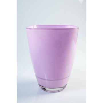 Vase carré en verre YULE, lilas, 17x13x13cm