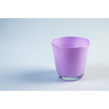 Petit photophore en verre ALEX AIR, lilas, 7,5cm, Ø7,5cm