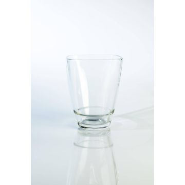 Vase carré en verre YULE, transparent, 17x13x13cm