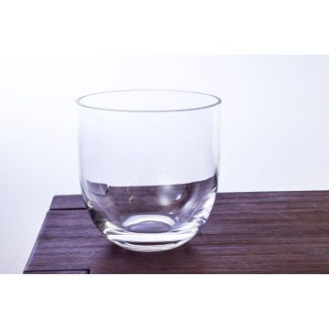 Vase / Verre à bougie rond EMMA, transparent, 19cm, Ø 19cm