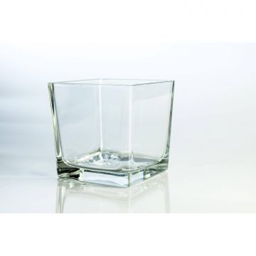 Grand photophore en verre KIM AIR, transparent, 12x12x12cm