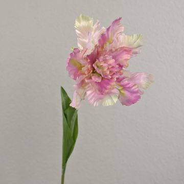 Fleur décorative Tulipe perroquet ALISCHA, rose clair, 70 cm