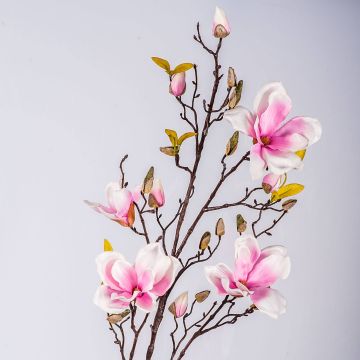 Magnolia artificiel LILO, rose-blanc, 110cm, Ø5-9cm