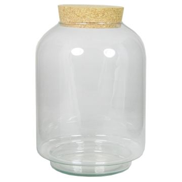 Terrarium en verre KONDO avec couvercle en liège, transparent, 30cm, Ø23cm