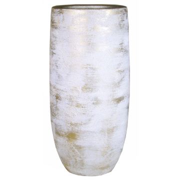 Vase en céramique AETIOS, dégradé, blanc-doré, 45cm, Ø20cm
