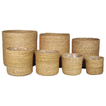 Panier de zostère tressée AMPARO, 7 pièces, beige, 12-30cm, Ø13-32cm Panier de zostère tressée AMPARO, 7 pièces, beige, 12-30cm, Ø13-32cm