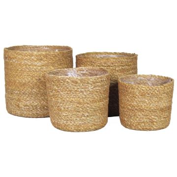 Panier de zostère tressée AMPARO, 4 pièces, beige, 12-19cm, Ø13-20cm