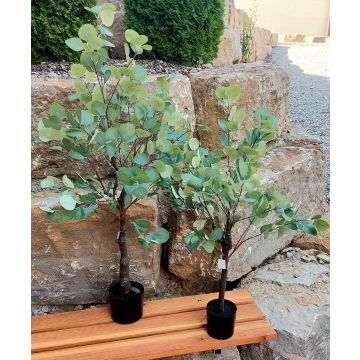 Arbre artificiel Eucalyptus WISGARD, tronc artificiel, vert-gris, 120cm