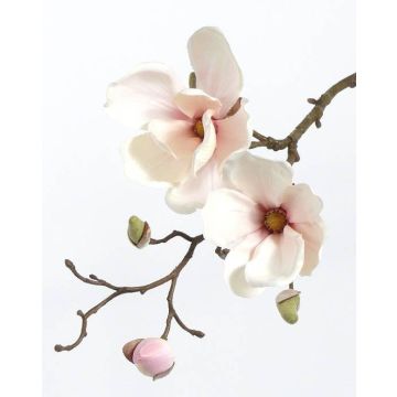 Fleur artificielle Magnolia MALBINE, blanc-rose, 50cm, Ø6-10cm