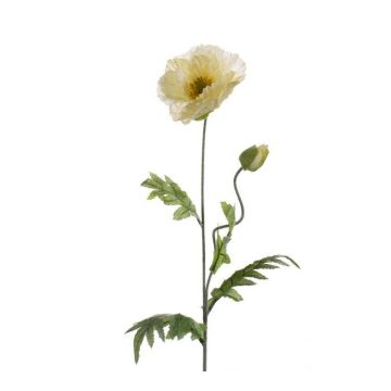 Fleur artificielle coquelicot LISSIE, crème, 70cm, Ø12cm