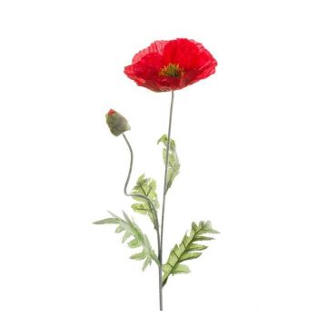 Fleur artificielle coquelicot LISSIE, rouge, 70cm, Ø12cm