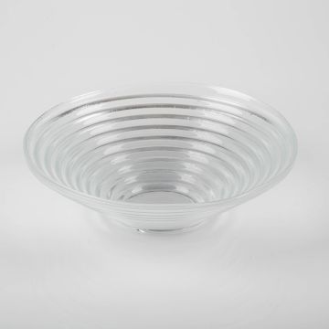 Coupe rainurée en verre SELMA, DELUXE, transparent, 7cm, Ø23cm