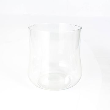 Vase sablier / Vase décoratif LIZ EARTH, en verre transparent, 23cm, Ø19,5cm