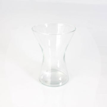 Vase sablier / Vase décoratif LIZZY, en verre transparent, 19,5cm, Ø14cm