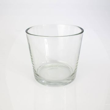 Cache-pot / Vase ALENA en verre, transparent, 16cm, Ø17cm