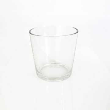 Grand vase / Cache-pot ALENA en verre, transparent, 19cm, Ø18,5cm