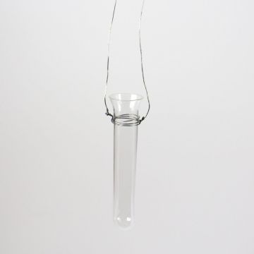 Soliflore / Mini vase à suspendre MILO avec fil métallique, verre transparent, 11,5cm, Ø2cm