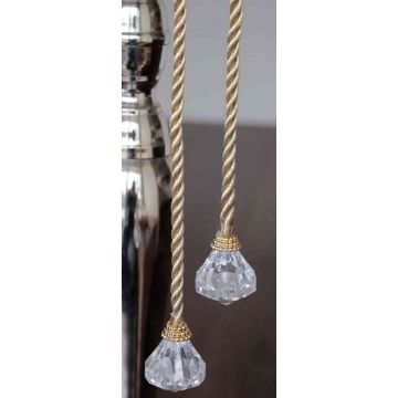 Pendentif de Noël cordon TAYLER avec diamants acryliques, or, 40cm, Ø3cm