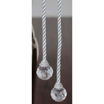 Pendentif de Noël cordon TAYLER avec diamants acryliques, argent, 40cm, Ø3cm