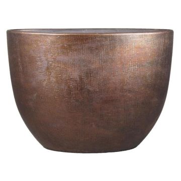 Pot ovale en céramique AGAPE avec veinure, cuivre, 50x20x36cm