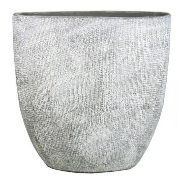 Pot ovale en céramique AGAPE avec veinure, gris béton, 51x17x57cm