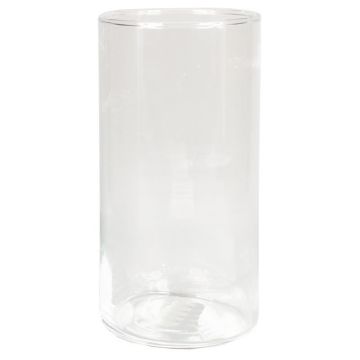 Vase à fleurs cylindrique SANNY en verre, transparent, 20cm, Ø10cm