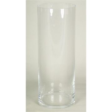Vase en verre cylindrique SANSA OCEAN, transparent, 40cm, Ø15cm