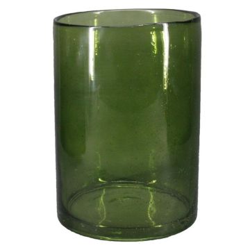 Vase cylindrique en verre SANUA avec bulles, vert-transparent, 27cm, Ø18cm