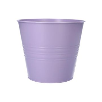 Pot rond en zinc MICOLATO avec rainures, lilas, 16cm, Ø18,5cm