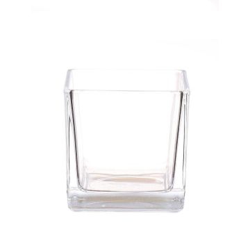 Bougeoir KIM AIR en verre, transparent, 8x8x8cm