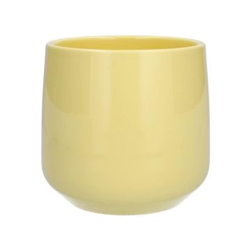 Cache-pot ZIOKA en céramique, jaune mat, 13,5cm, Ø14,5cm