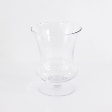 Photophore / Vase sur pied CATANIA en verre transparent, 24cm, Ø18cm