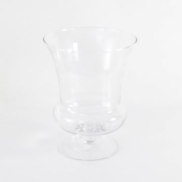 Photophore / Vase sur pied CATANIA en verre transparent, 29,5cm, Ø23cm