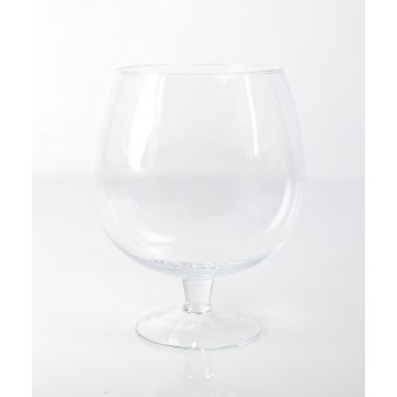 Vase boule sur pied / Grand verre à brandy LIAM, transparent, 24cm, Ø19cm