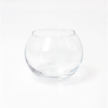 Vase rond / Photophore boule TOBI EARTH, en verre transparent, 7cm, Ø9,5cm