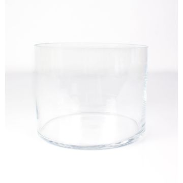 Vase cylindrique / Photophore en verre SANSA EARTH, transparent, 15cm, Ø18,5cm