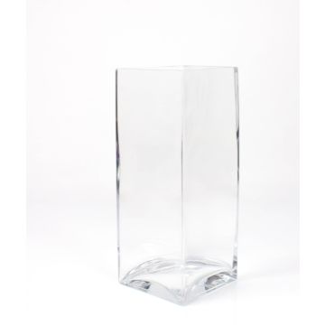 Vase carré en verre JACK EARTH, transparent, 14x14 cm, 35cm