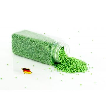 Perles décoratives SAMMY, flottant, vert grenouille brillant, 2-4mm, bouteille de 605ml, fabriqué en Allemagne