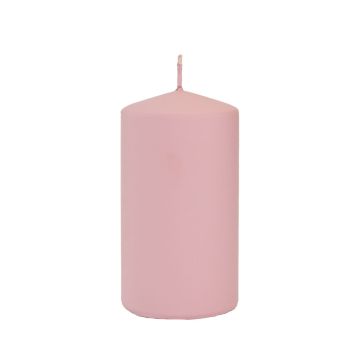 Bougie votive LYCANTHIA, Frosted Pastel, vieux rose, 13cm, Ø7cm, 52h