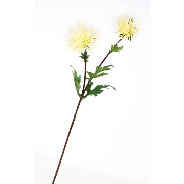 Fleur textile chrysanthème ESTELLE, crème, 70cm, Ø8-10cm