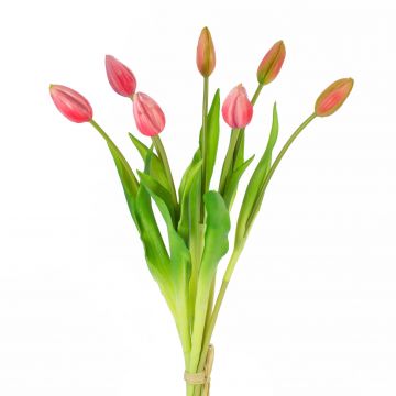 Bouquet artificiel de tulipes LONA, fuchsia-vert, 45cm, Ø20cm