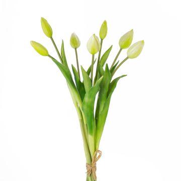 Bouquet artificiel de tulipes LONA, blanc-vert, 45cm, Ø20cm
