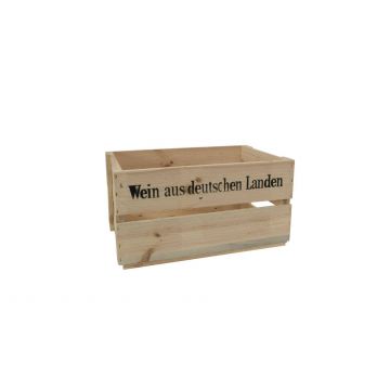 Caisse à vin / caisse en bois GRETA, couleur naturelle, avec inscription, 45x32x24cm