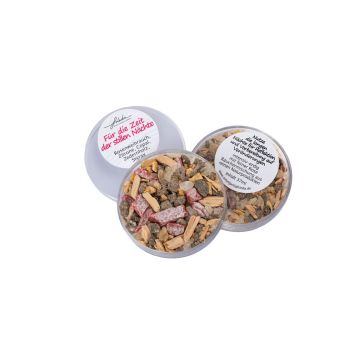 Mélange d'encens naturel TOKESSA en boîte, Pour le temps des nuits calmes, 37ml, 1,5cm, Ø6,5cm Mélange d'encens naturel TOKESSA en boîte, Pour le temps des nuits calmes, 37ml, 1,5cm, Ø6,5cm
