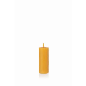 Bougie en cire d'abeille BABETTE, jaune-naturel, 10cm, Ø4cm, 20h - Made in Germany